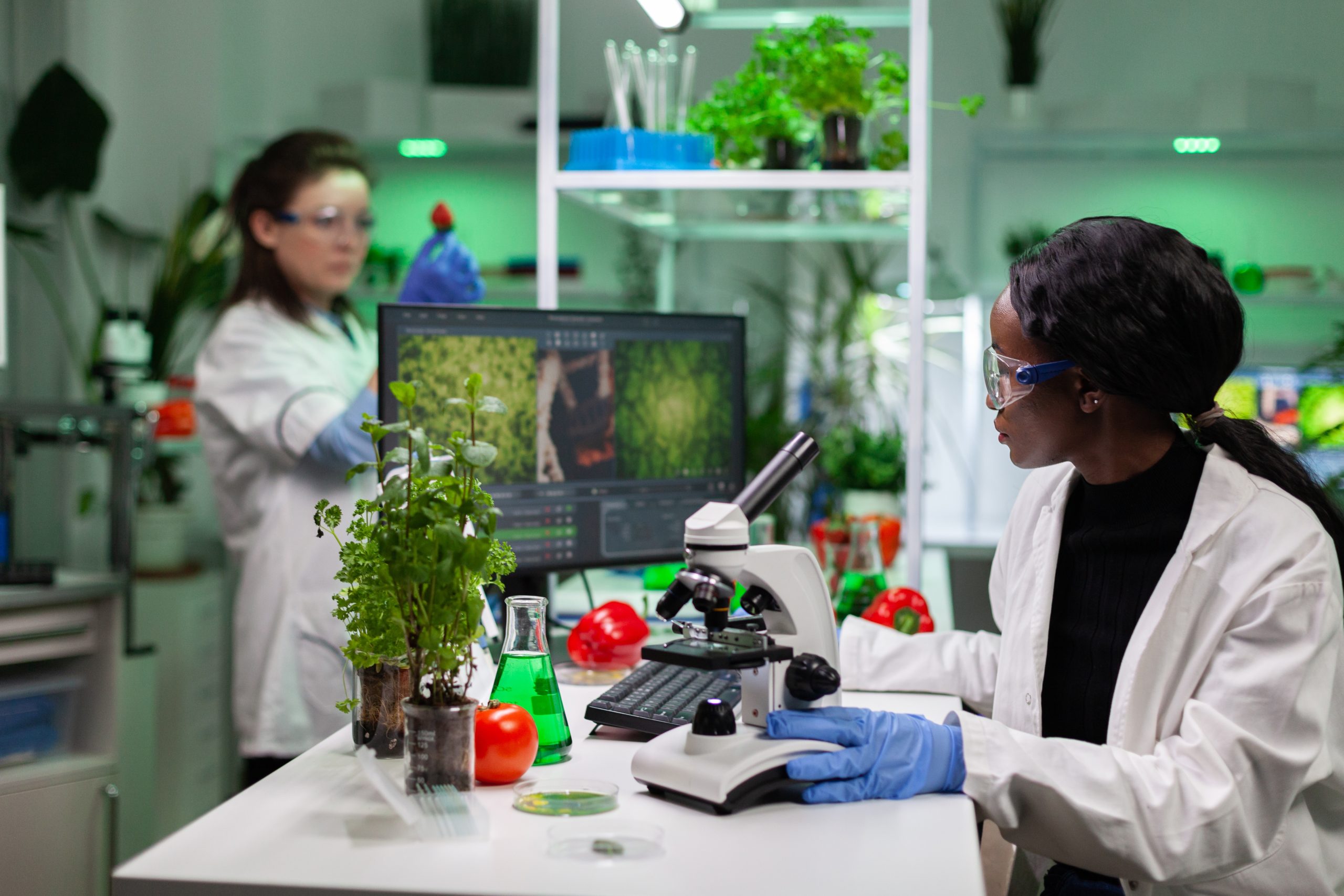 woman in lab